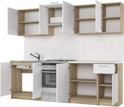 Kitchen furniture set DARIA 240 white matte — изображение 2