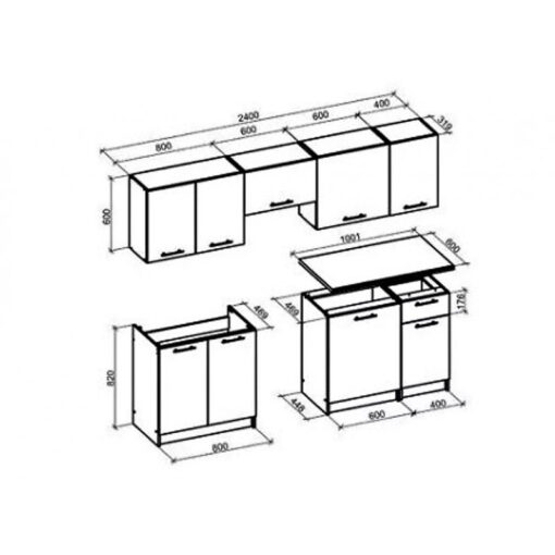 Kitchen furniture set DARIA 240 white matte - Image 4