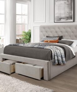 MARISOL 160 bed with drawers, beige