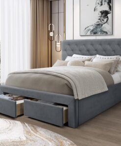 MARISOL 160 bed with drawers, grey