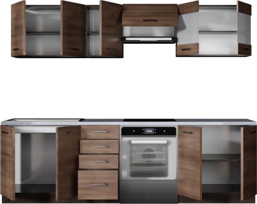 Kitchen furniture set AMANDA 1   260 navara oak / wenge - Image 2