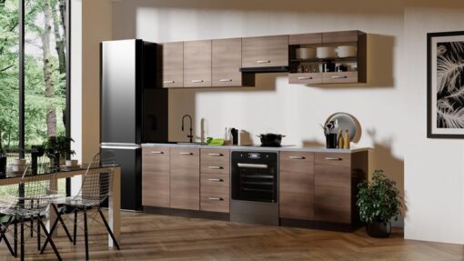 Kitchen furniture set AMANDA 1   260 navara oak / wenge