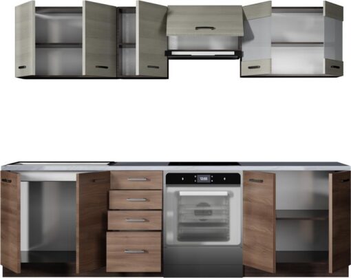 Kitchen furniture set AMANDA 2   260 navara oak / cinnamon acacia / wenge - Image 2