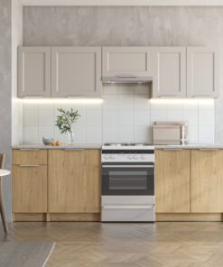 Kitchen furniture set WENDY 240 cremona oak / cashmere