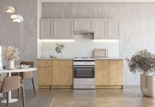 Kitchen furniture set WENDY 240 cremona oak / cashmere